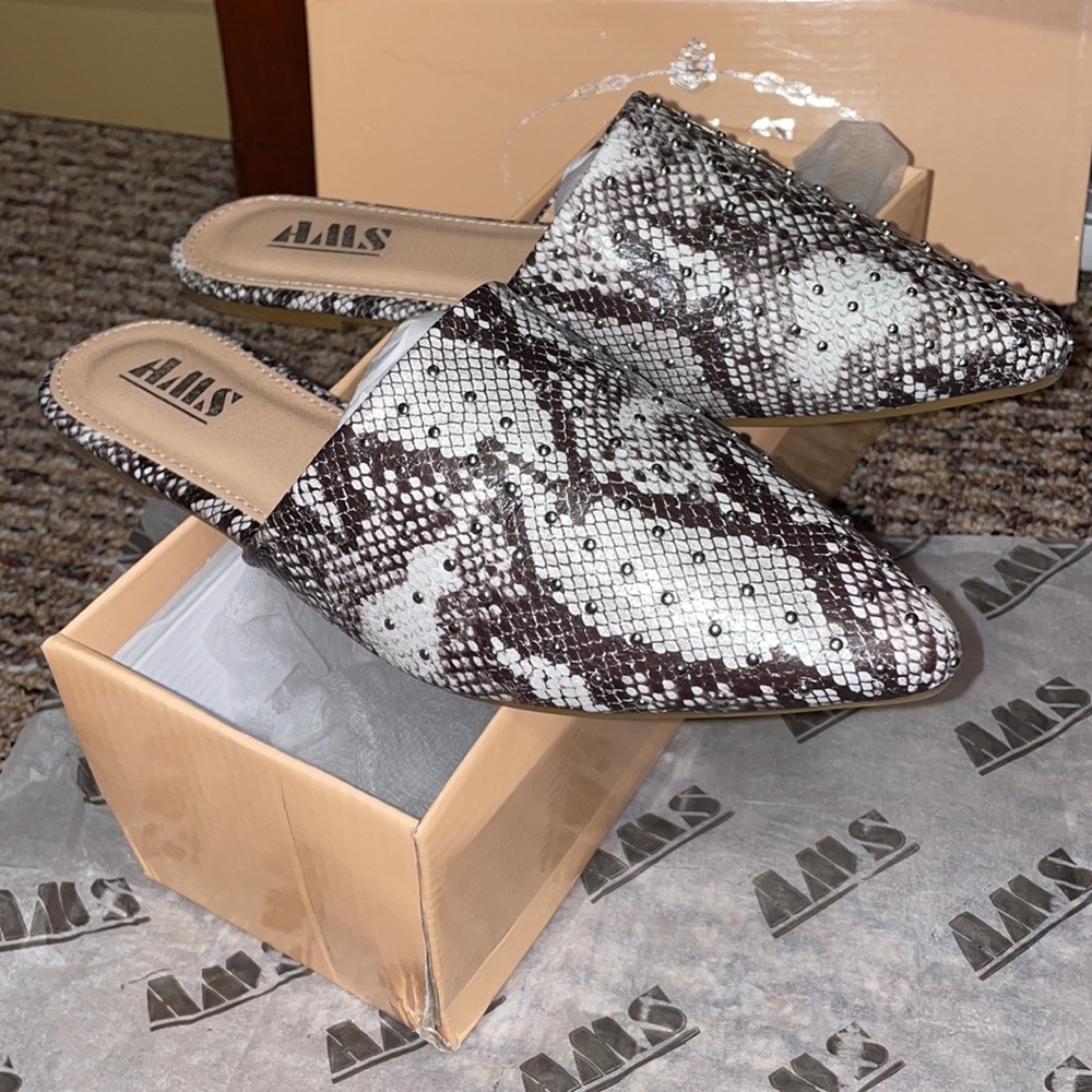 ams Isabella snakeskin studded mules - Picture 9 of 11